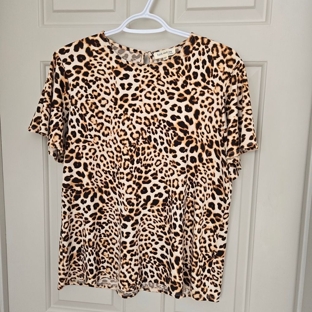 Faith & Joy Leopard Print Women's Top